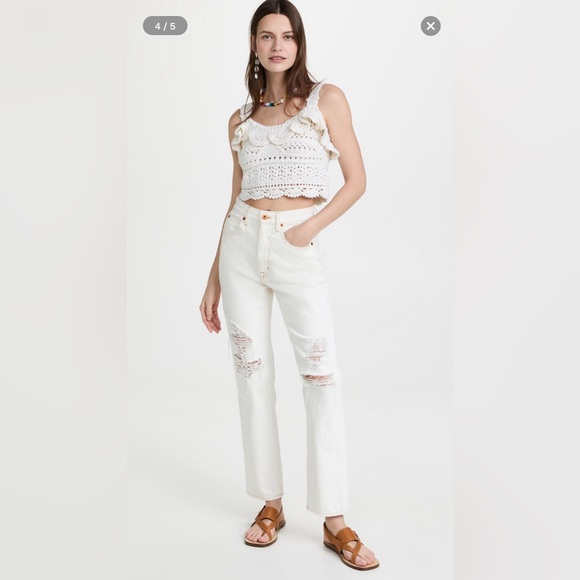 SLVRLAKE Dakota Ivory Destructed Jeans Size 30‎ - Picture 1 of 14